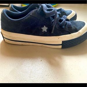 Boys Blue Suede Converse